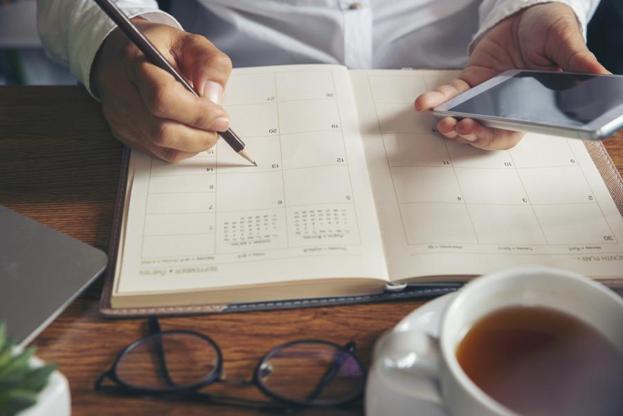Stock image of a planner