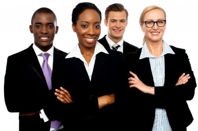 Happy, professional people